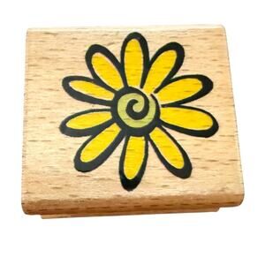 StampCraft Yellow Daisy Flower 440D99 Rubber Stamp